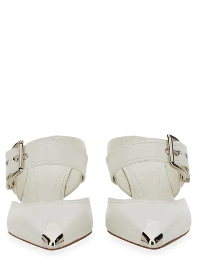 Alexander Mcqueen Punk Buckle Mule In White