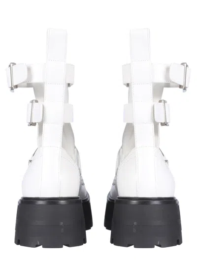 Alexander Mcqueen Leather Ankle Boots In White