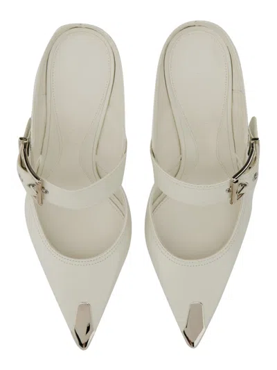 Alexander Mcqueen Punk Buckle Mule In White