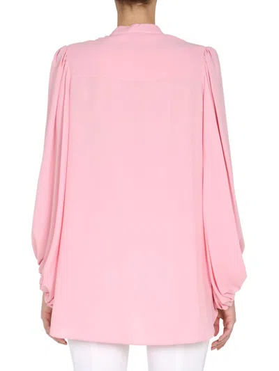 Alexander Mcqueen Pink Draped Sleeve Blouse In Pink