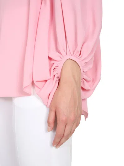 Alexander Mcqueen Pink Draped Sleeve Blouse In Pink