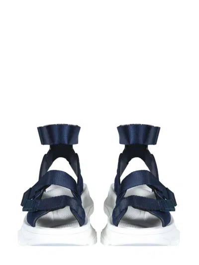 Alexander Mcqueen Blue Touch Strap Sandals In Blue