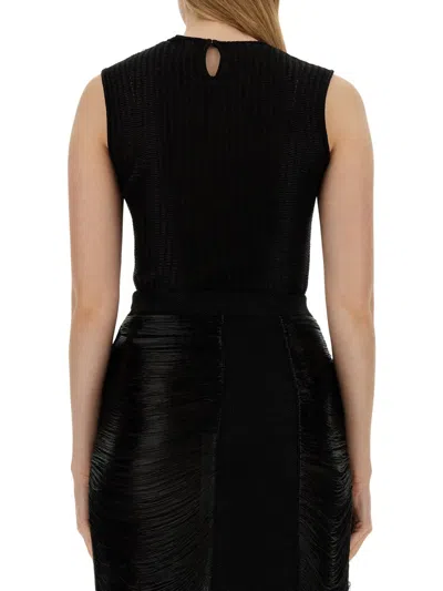 Alexander Mcqueen Women's Top Armor Stick Top In Black