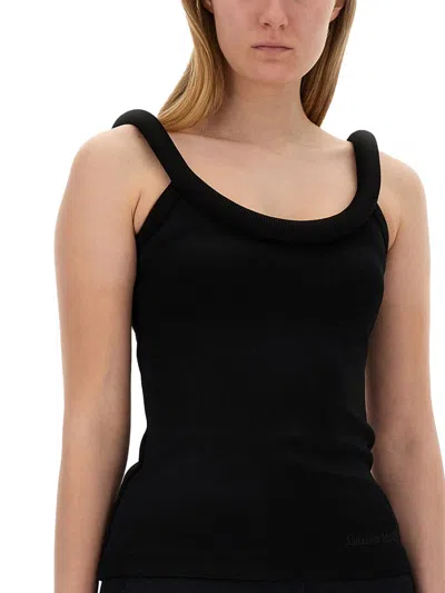 Alexander Mcqueen Alexander Mc Queen Tops With Logo In Black