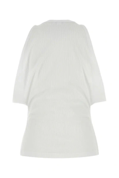 Alexander Mcqueen Ribbed Tank Top With Chain Closure In White