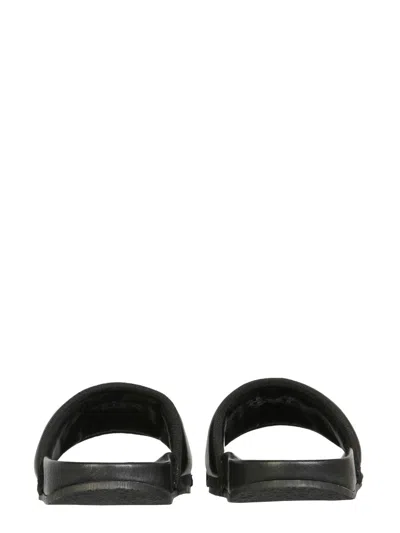 Ambush 10mm Quilted Leather Slide Sandals In Black