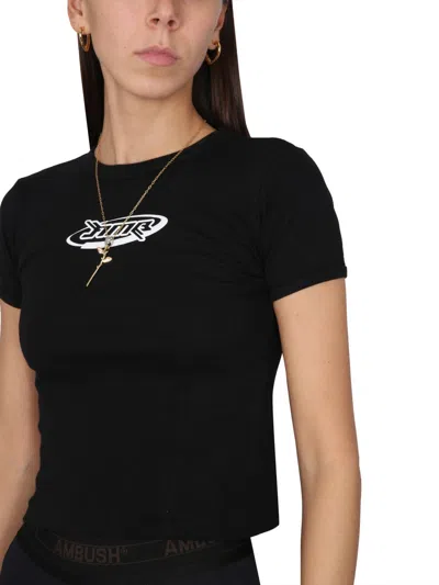 Ambush Short-sleeved Crewneck T-shirt In Black