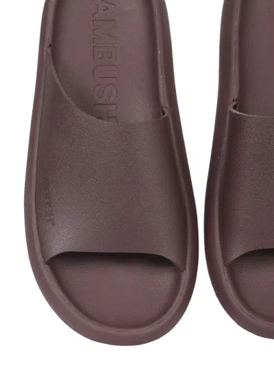 Ambush Logo-embossed Flat Sandals In Brown