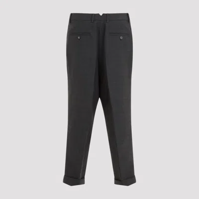 Ami Alexandre Mattiussi Carrot Fit Trousers With Hem And Pleats In Gray