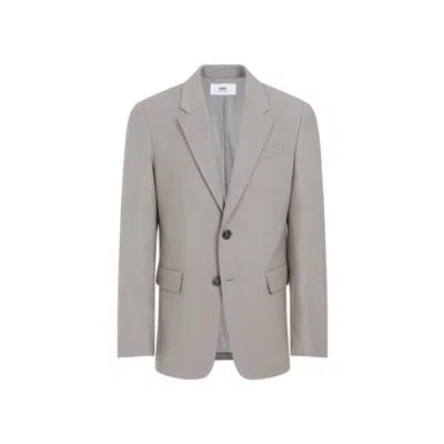 Ami Alexandre Mattiussi Light Taupe Virgin Wool Two Buttons Jacket In Gray