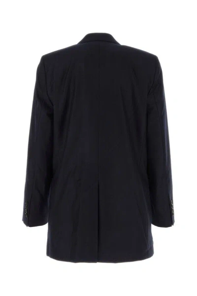 Ami Alexandre Mattiussi Wool Blazer With Back Slit And Front Pockets In Blue