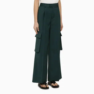 Amiri Pleated Wide-legged Casual Pants In Green