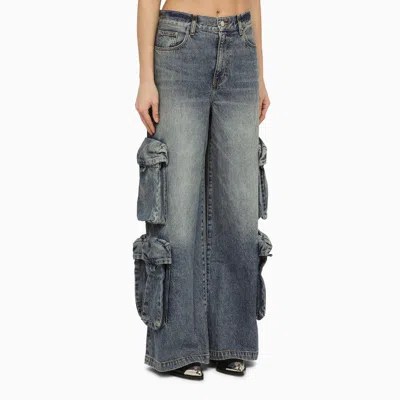 Amiri Straight-leg Cargo Jeans In Blue