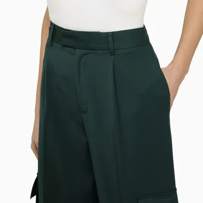 Amiri Pleated Wide-legged Casual Pants In Green