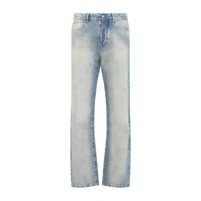 Amiri Stack Distressed Slim-leg Jeans In Blue