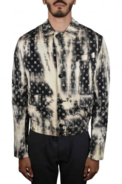 Amiri Monogrammed Wool Blend Jacket With Button Closure In Cream