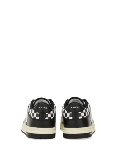 Amiri Checkered Skel Top Low Sneakers In Black