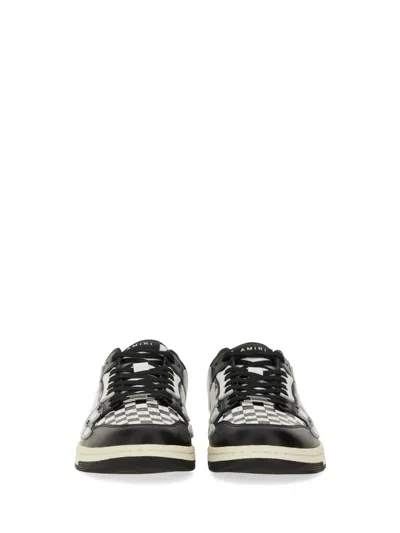 Amiri Checkered Skel Top Low Sneakers In Black