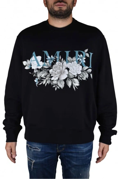 Amiri Floral Logo Graphic Sweatshirt In Black