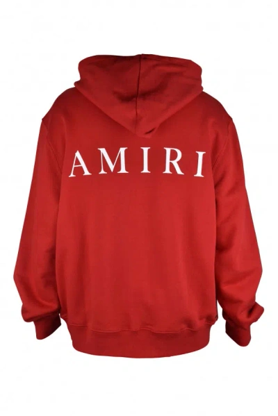 Amiri Long-sleeved Hooded Hoodie In Red