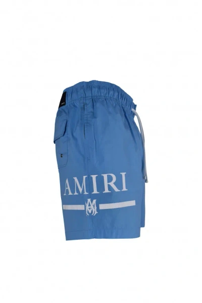 Amiri Logo-print Shorts In Blue