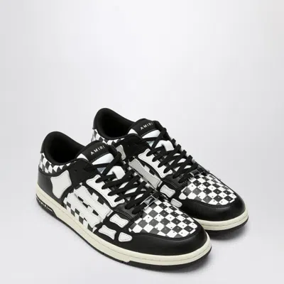 Amiri Checkered Skel Top Low Sneakers In Black