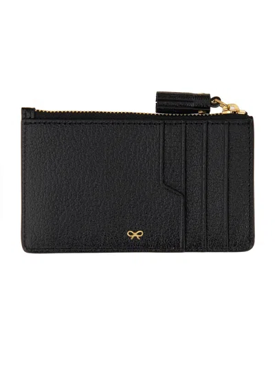 Anya Hindmarch Women Black Leather Eyes Card Holder In Black