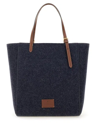Anya Hindmarch Small Eyes Wool Tote In Blue