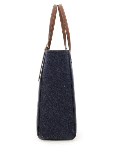 Anya Hindmarch Small Eyes Wool Tote In Blue