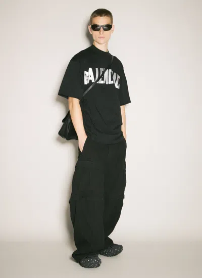 Balenciaga Men Layered Cargo Pants In Black