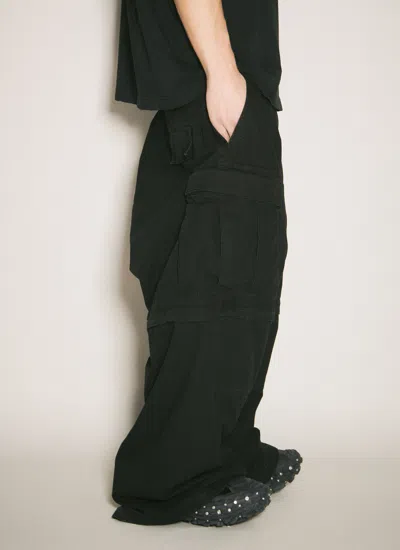 Balenciaga Men Layered Cargo Pants In Black