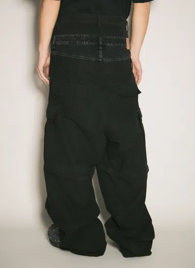 Balenciaga Men Layered Cargo Pants In Black