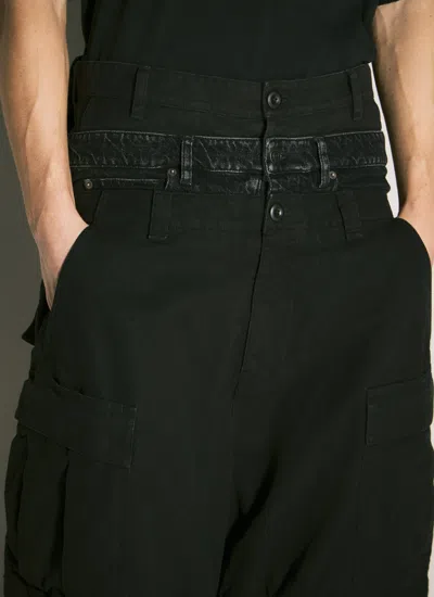 Balenciaga Men Layered Cargo Pants In Black