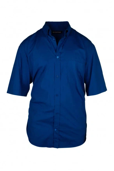 Balenciaga Men Shirt In Blue