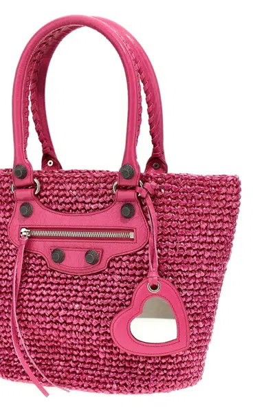 Balenciaga Le Cagole Panier Tote Bag Fuchsia In Pink