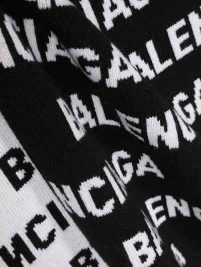 Balenciaga Bal Horizontal Allover Scarf In Black In Multicolor