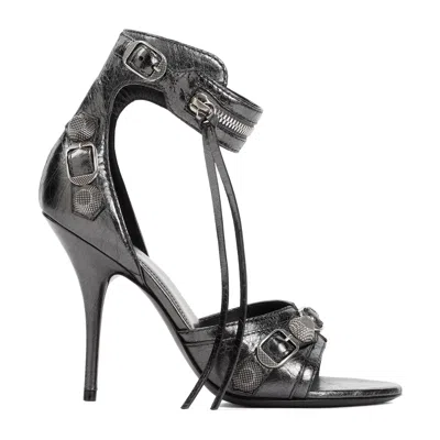 Balenciaga Cagole 110mm Sandals In Silver