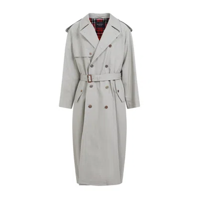 Balenciaga Double-breasted Belted Trench Coat In Brown