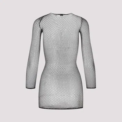 Balenciaga Black Crystal Mesh Mini Top In Black