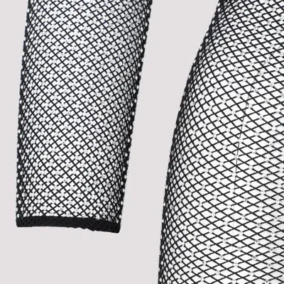 Balenciaga Black Crystal Mesh Mini Top In Black