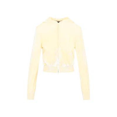Balenciaga Velvet Zip-up Hooded Sweatshirt In Multicolor