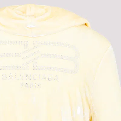 Balenciaga Velvet Zip-up Hooded Sweatshirt In Multicolor