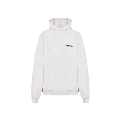 Balenciaga Off White Cotton Large Fit Hoodie In White