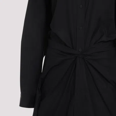Balenciaga Maxi Layered Shirt Dress In Black