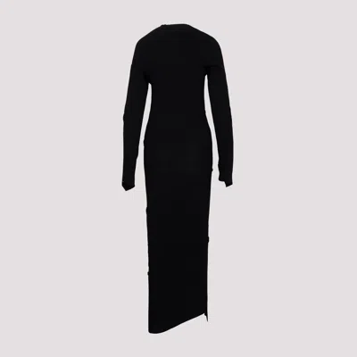 Balenciaga Spiral Knitted Maxi Dress In Black