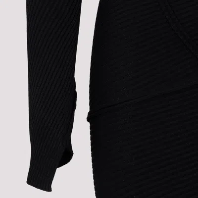 Balenciaga Spiral Knitted Maxi Dress In Black