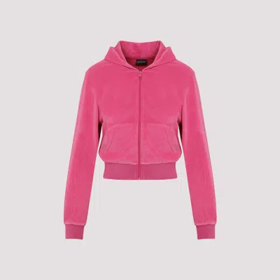 Balenciaga Crystal Logo Embellished Hoodie With Front Pockets In Multicolor