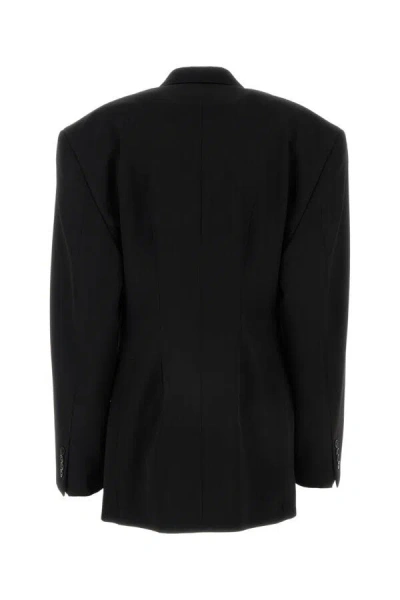 Balenciaga Black Barathea Oversize Cinched Blazer In Black