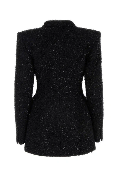 Balenciaga Women's Tweed Button Up Jacket In Black