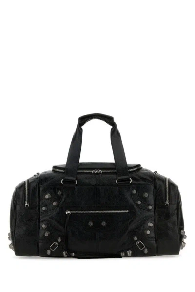 Balenciaga Leather Travel Bag Le Cagole In Black
